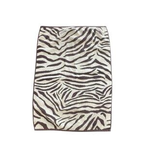 Pottery‎ Barn Brown & Cream Zebra Print Cotton Hand Towel